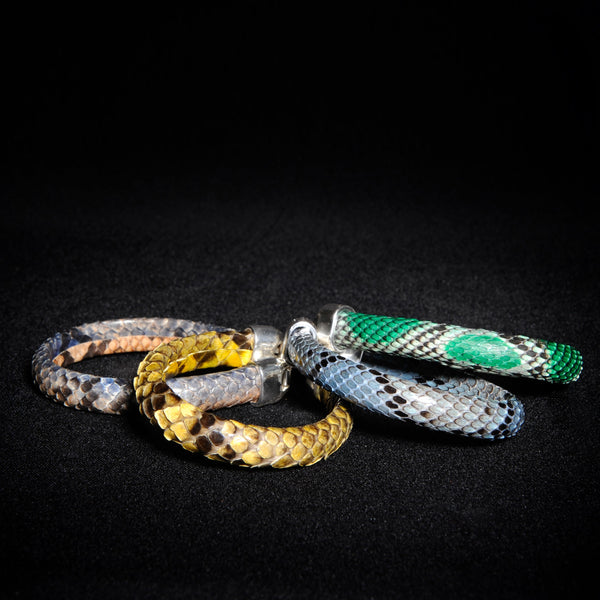 Python Leder Unisex Armband PROVENCE in Farbe Grün