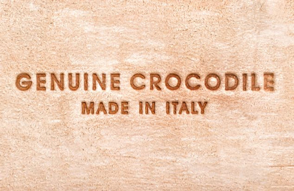 Krokodil Leder Unisex Gürtel RASCASSE in Farbe Cognac