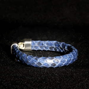 Unisex Armband Echt Python Leder Luxus Blau