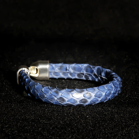 Unisex Armband Echt Python Leder Luxus Blau
