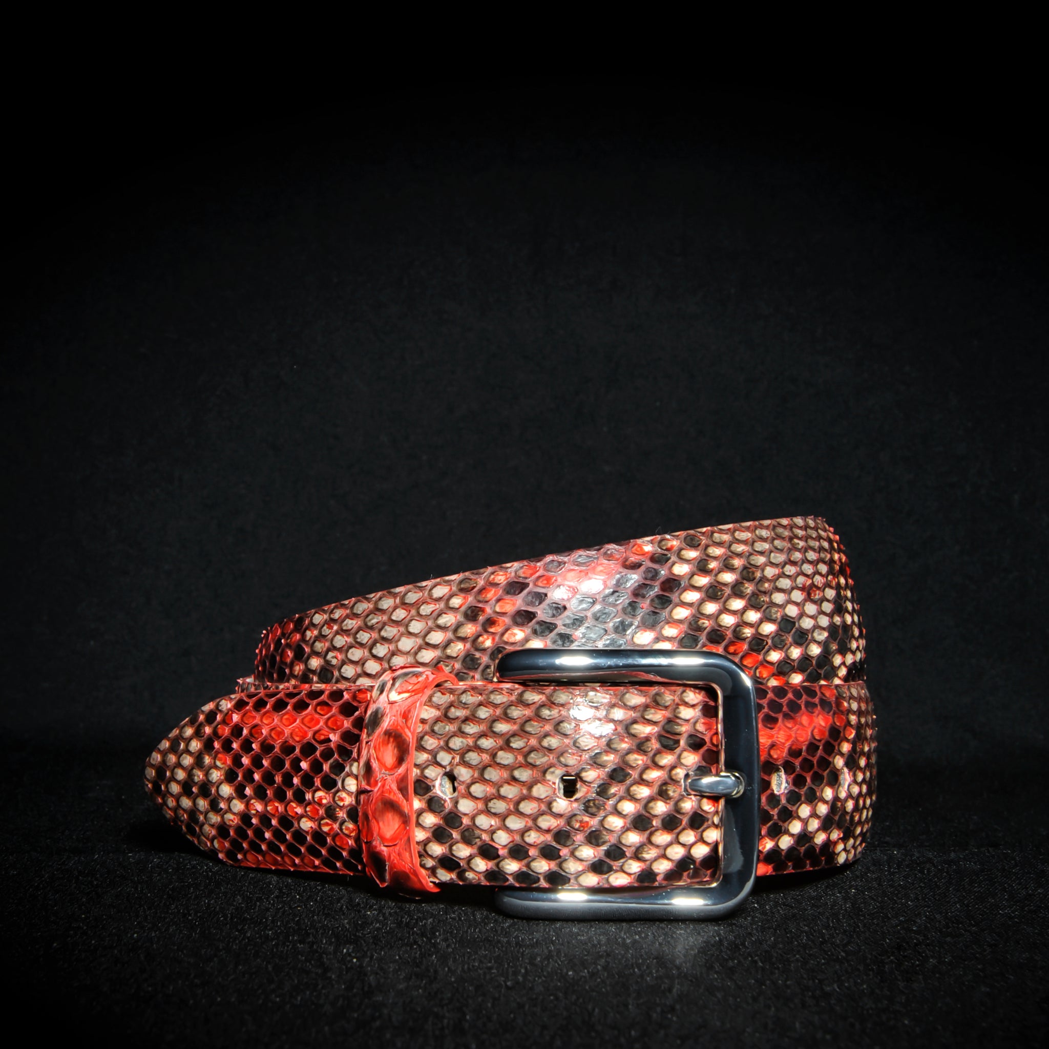 – Gürtel Python in Unisex Farbe Leder SAINTE MyBelt MAXIME Rot